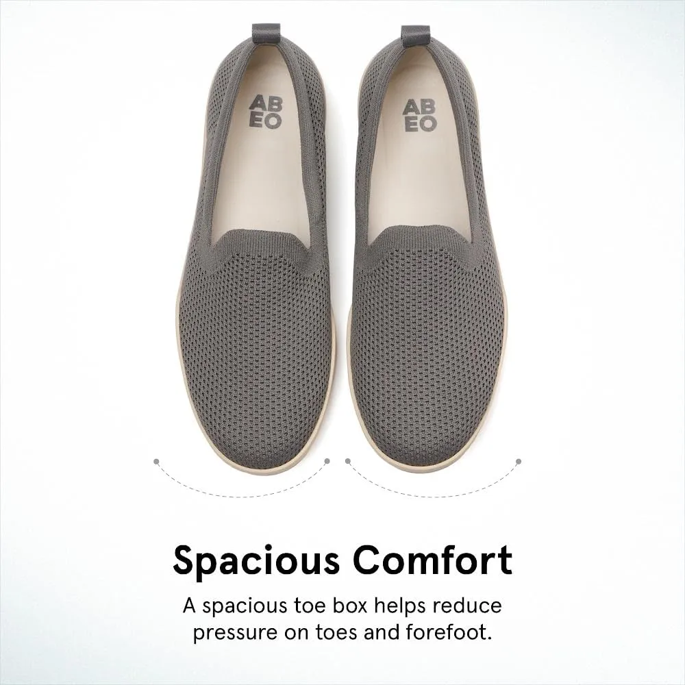 ABEO Women's Encore Knit Slip On Sneakers | Metatarsal Sneakers | Breathable Knit Slip On Sneakers | Womens Travel Sneakers | Built-in Metatarsal Pads