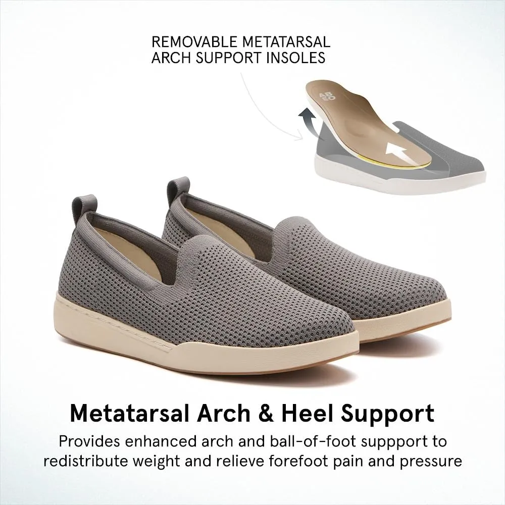 ABEO Women's Encore Knit Slip On Sneakers | Metatarsal Sneakers | Breathable Knit Slip On Sneakers | Womens Travel Sneakers | Built-in Metatarsal Pads