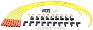 ACCEL 4038 Super Stock Spark Plug Wire Set - 8mm - Yellow with Orange Straight Boots