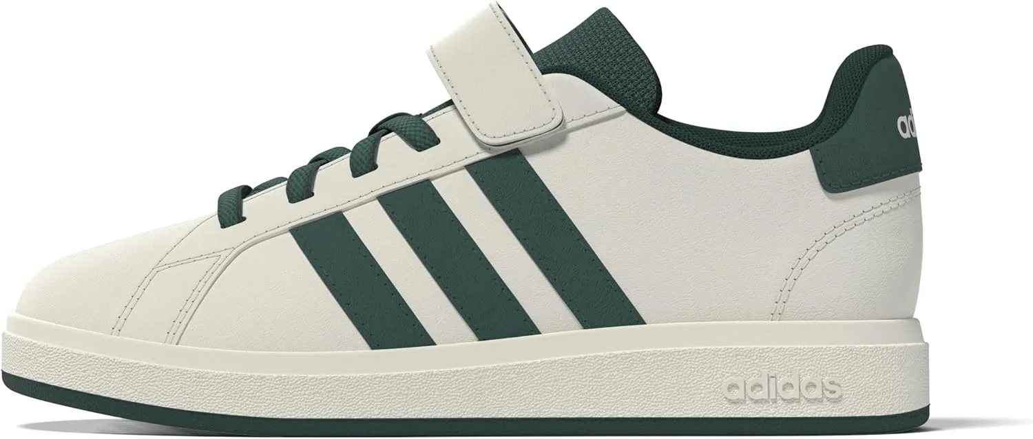 adidas Unisex-Child Grand Court 2.0 Elastic Lace & Strap Sneaker