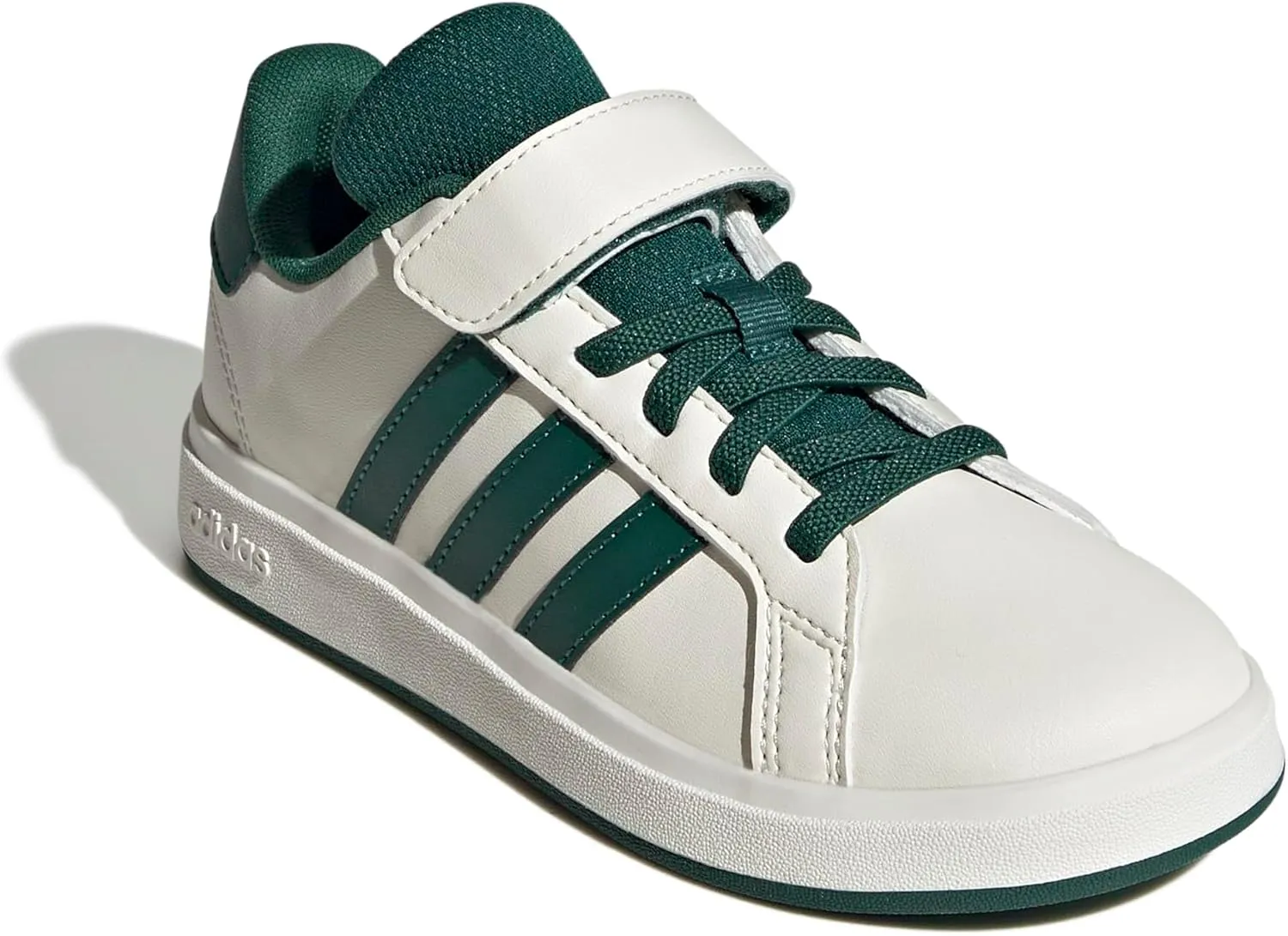 adidas Unisex-Child Grand Court 2.0 Elastic Lace & Strap Sneaker