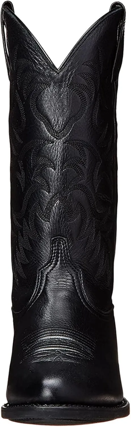 ADMLZQQ Mens Classic Durable Round Toe Embroidered Western Rodeo Cowboy Boots