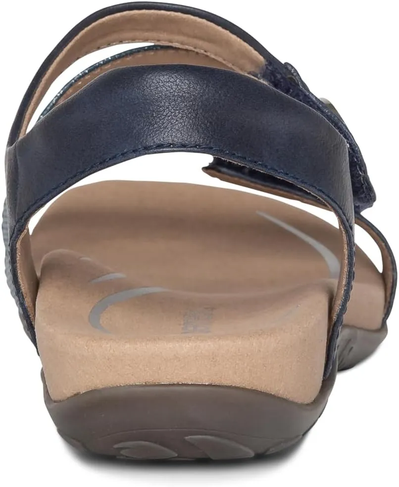 Aetrex Women's Jess Orthopedic Adjustable Quarter Strap Sandals - Comfort Memory Foam Fashion Flat Womens Sandals with Arch Support