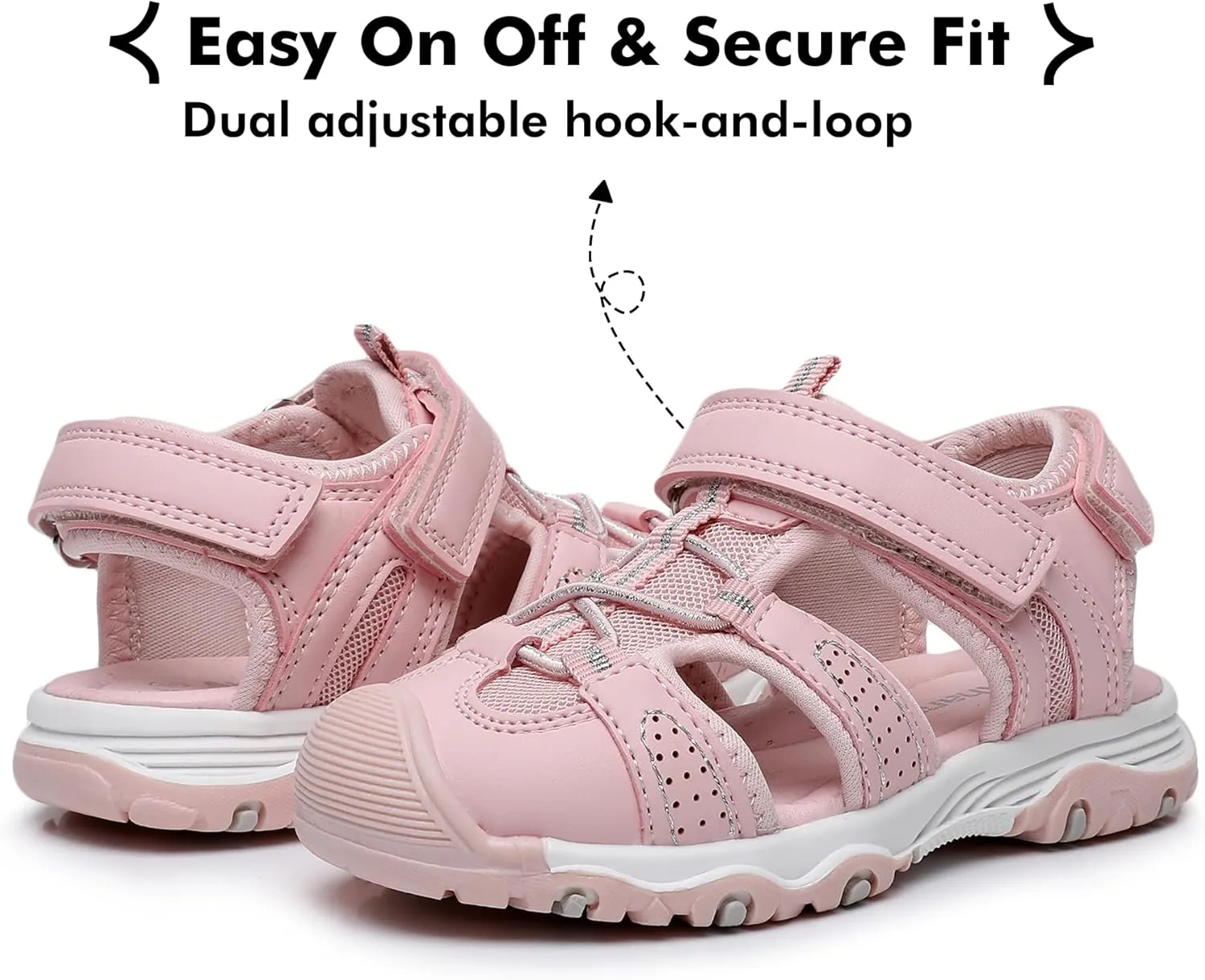 Ahannie Toddler Sandals Boys Girls Sandals – Kids Closed Toe Water Sport Outdoor Summer Beach Shoes with Hook Loop