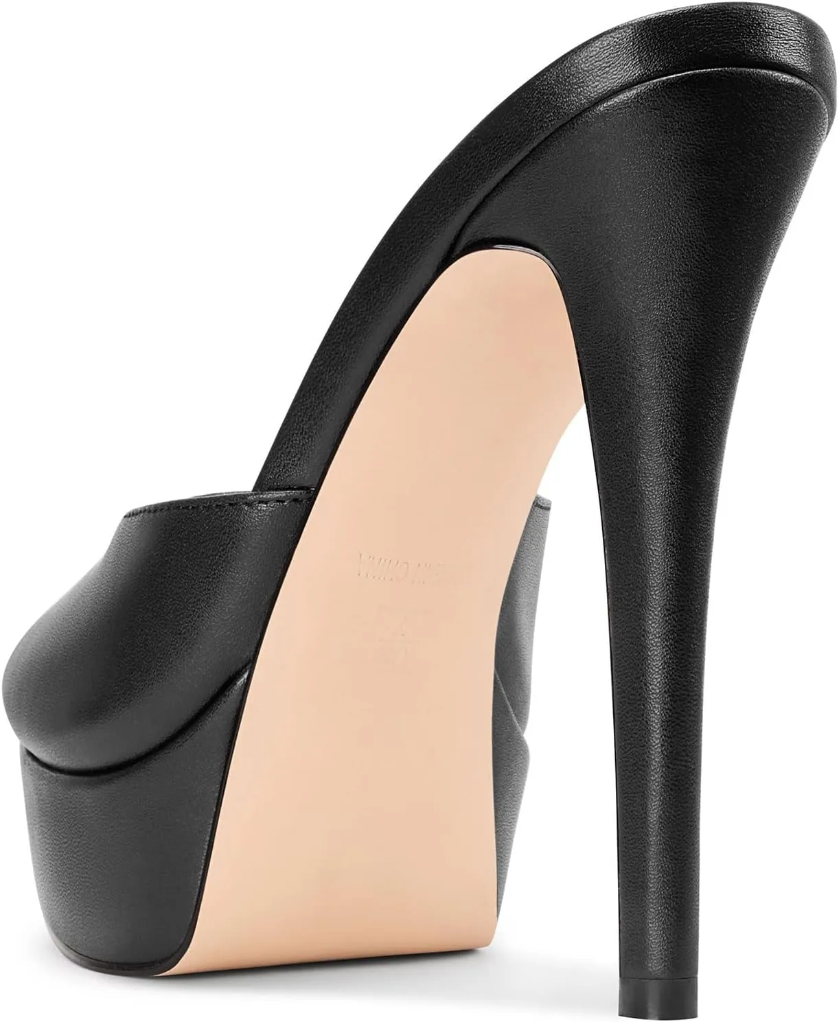 Aisicoo Womens Stiletto High Platform Heel Peep Open Toe Sandals Mules Shoes Slip-on Prom Party Dress Summer 5.3 Inches Heels