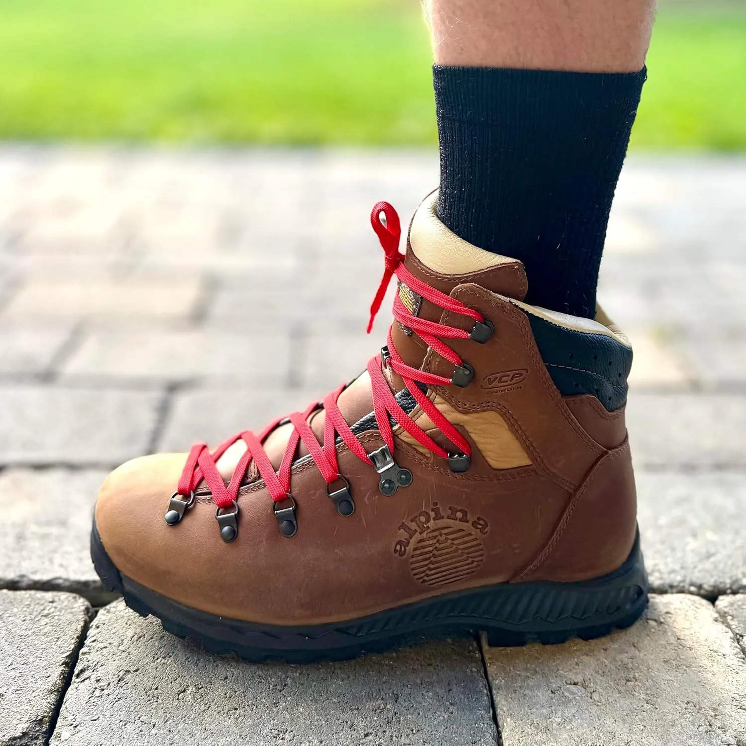 Alpina LADAKH Premium Men's Mountaineering Boots | Waterproof Full Leather Ankle High Shoes | Durable | Hand Made in Europe
