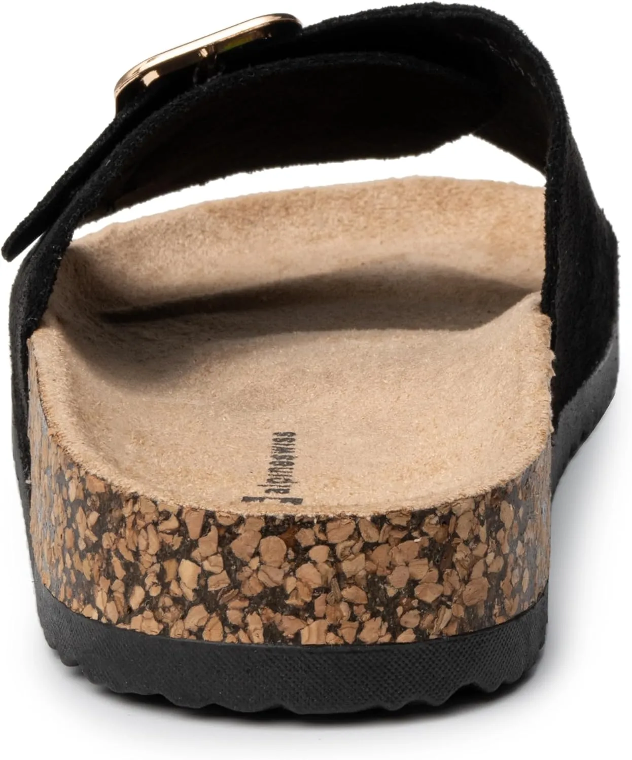 Alpine Swiss Heidi Womens Slide Sandals Cork Footbed Casual Slides Flat Sandals For Women Adjustable Buckle Comfortable Summer Beach Sandals