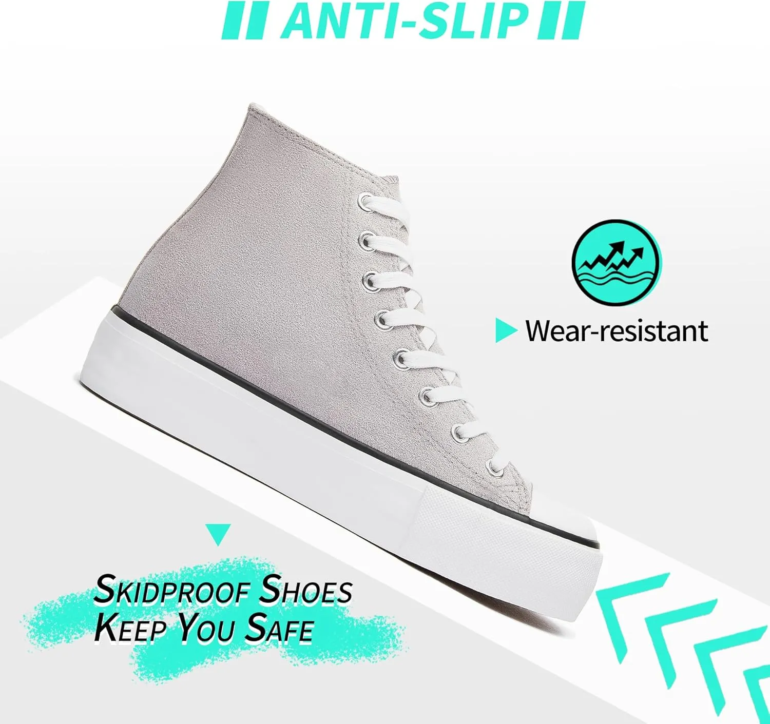 ALTOCIS Women's Comfortable Platform High Top Sneakers, Casual Mid Top Sneaker for Women, Cute Faux Suede Fashion Sneakers, Classic Lace Up Walking Shoes