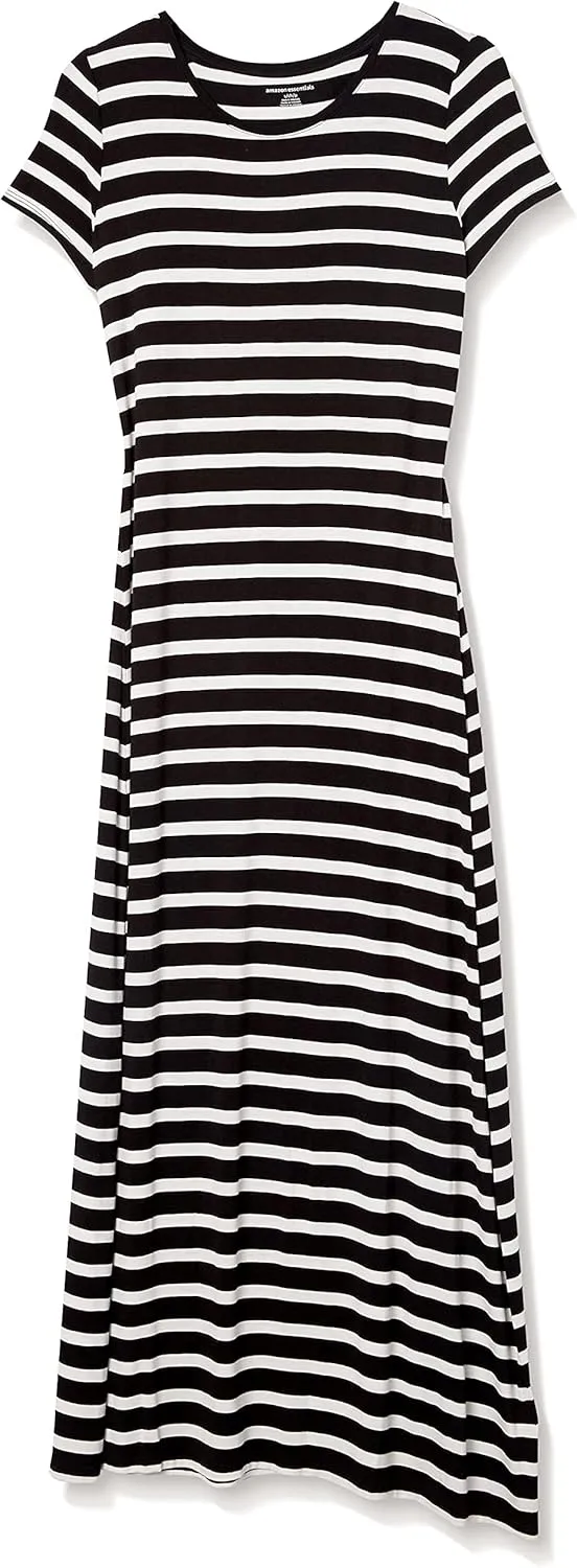 Amazon Essentials Women's Short-Sleeve Maxi Dress, Flowy