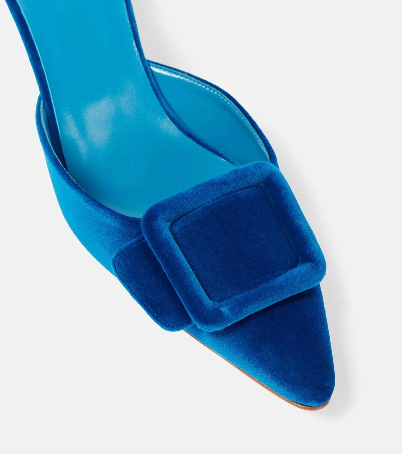anteikira Women's Heeled Mules Pointed Toe Buckle 2 Inch Kitten Heels Shoes Slides Backless Party Dress Sandals Buckle Mules Pumps for Women