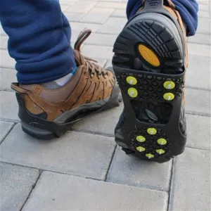 Anti-Skid Ice Cleats with Steel Studs for Shoes and Boots, Winter Traction Crampons, Lightweight Overshoes