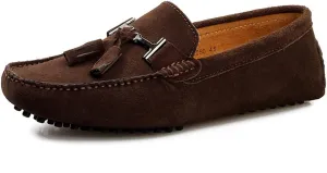 ANUFER Men's Stylish Tassel Suede Moccasins Comfort Loafers Flats Driving Shoes