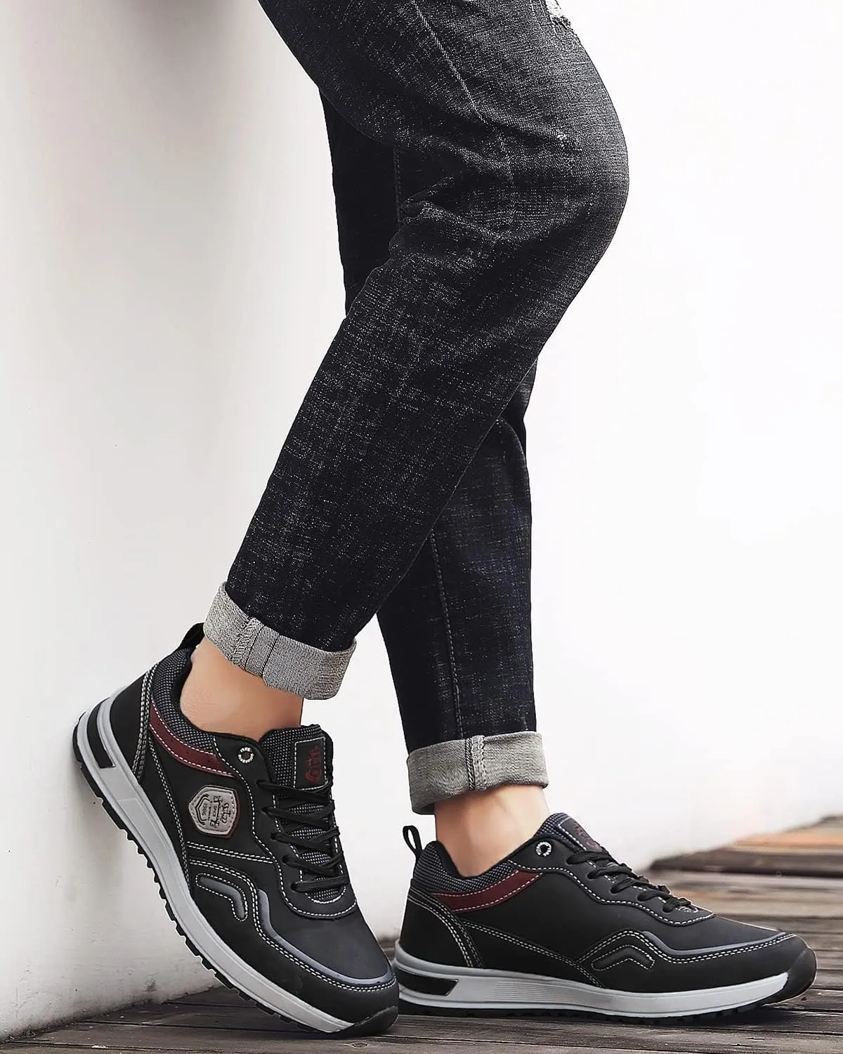 ARRIGO BELLO Men Shoes Casual Sneakers Fashion Low-Top Leather Non-Slip Walking Trainers Size 8-12