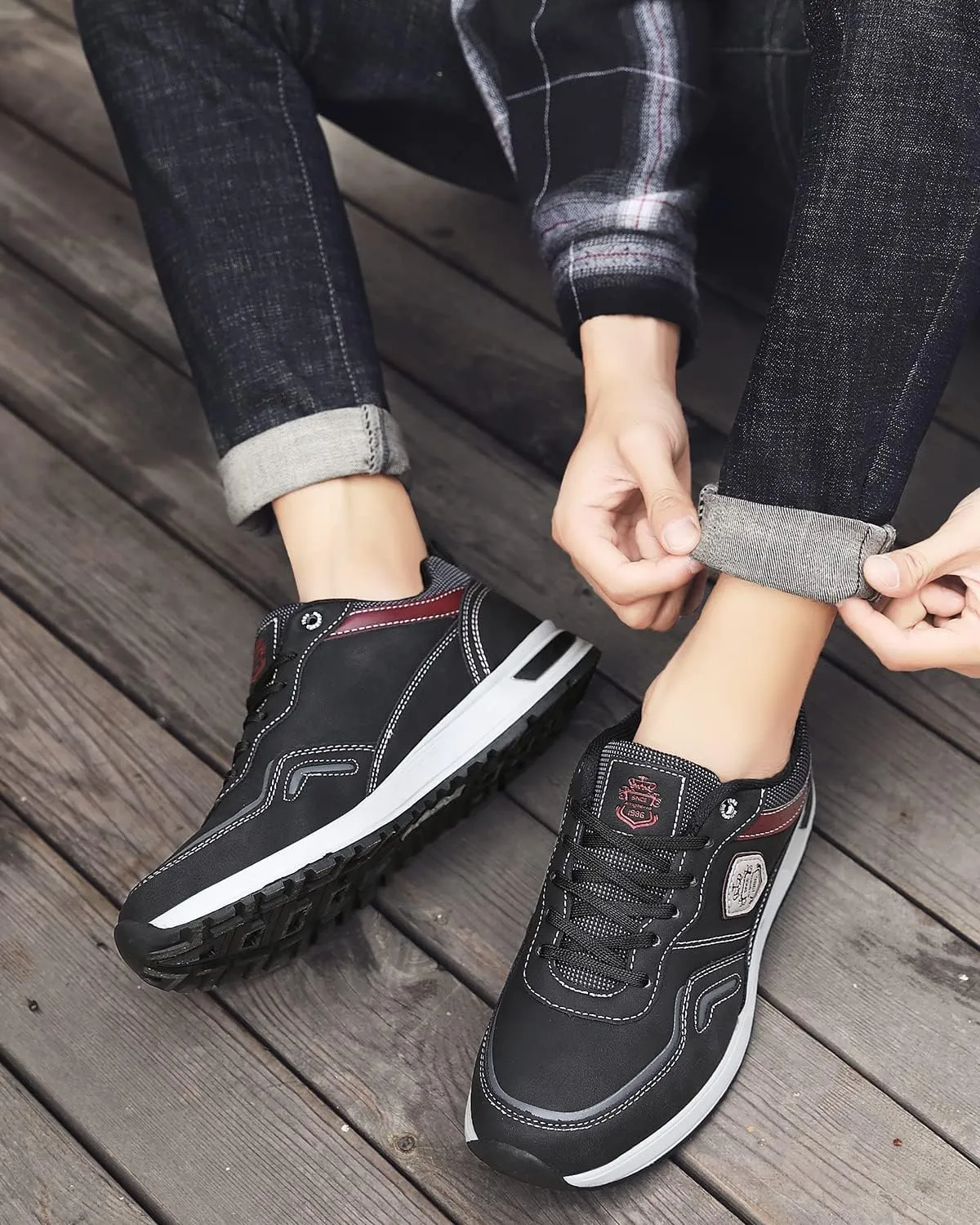 ARRIGO BELLO Men Shoes Casual Sneakers Fashion Low-Top Leather Non-Slip Walking Trainers Size 8-12