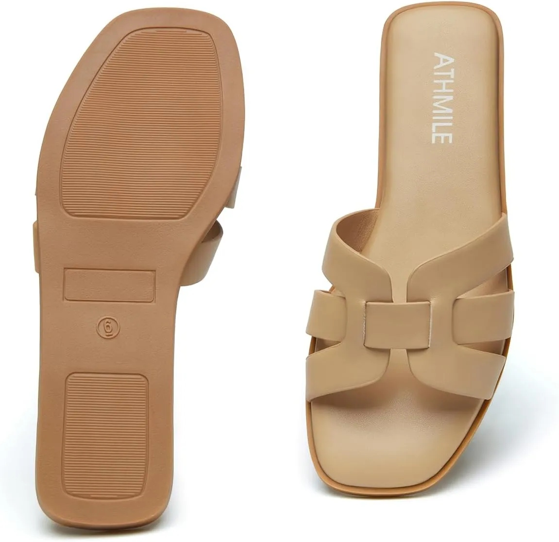 ATHMILE Womens Sandals Dressy Summer Flat Beach Comfortable Cute Sandals for Women Slides Casual Dress Sandal 2024 Size 6-11