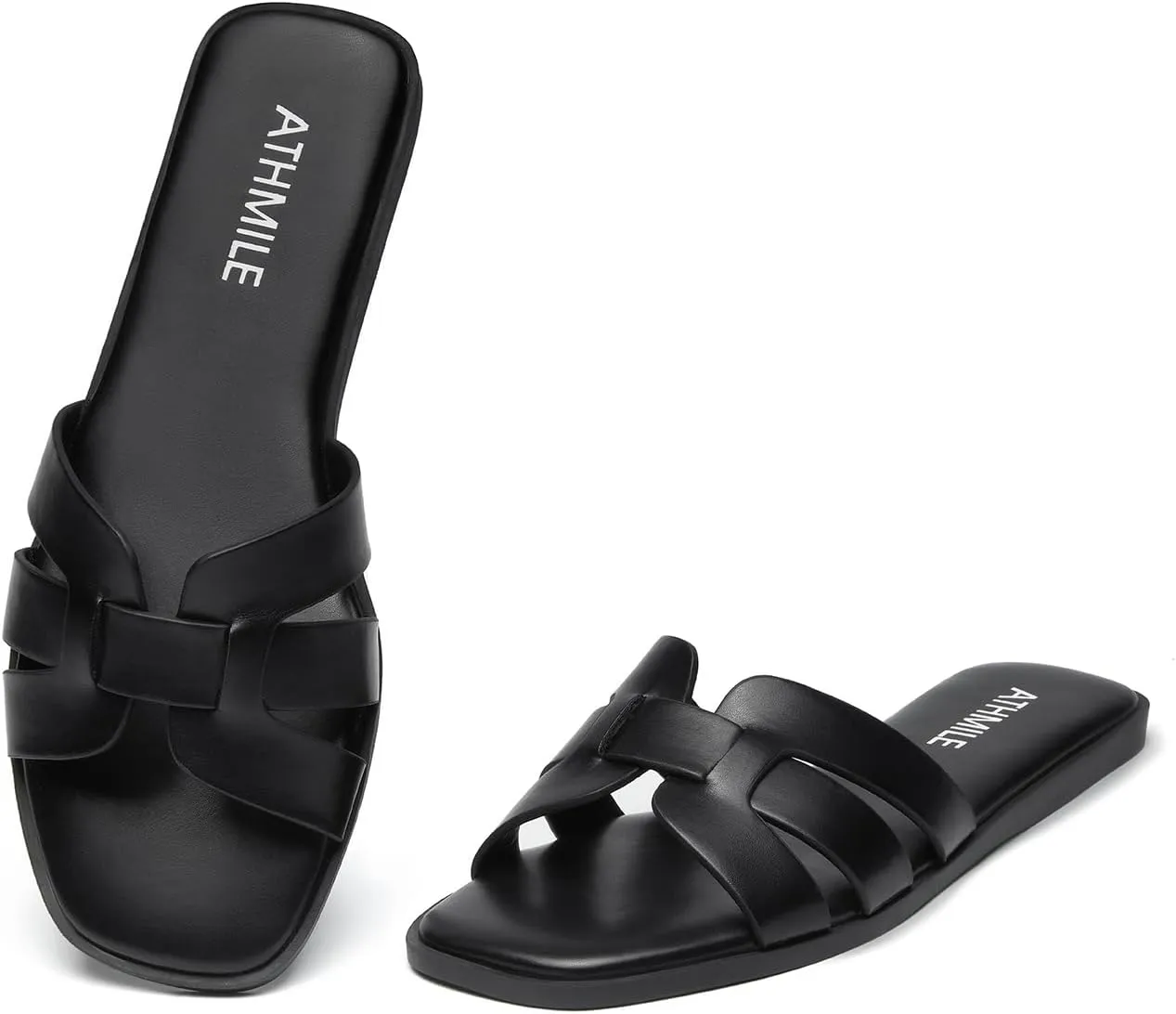 ATHMILE Womens Sandals Dressy Summer Flat Beach Comfortable Cute Sandals for Women Slides Casual Dress Sandal 2024 Size 6-11
