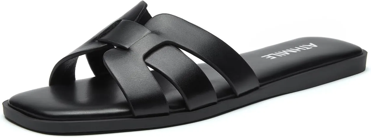 ATHMILE Womens Sandals Dressy Summer Flat Beach Comfortable Cute Sandals for Women Slides Casual Dress Sandal 2024 Size 6-11