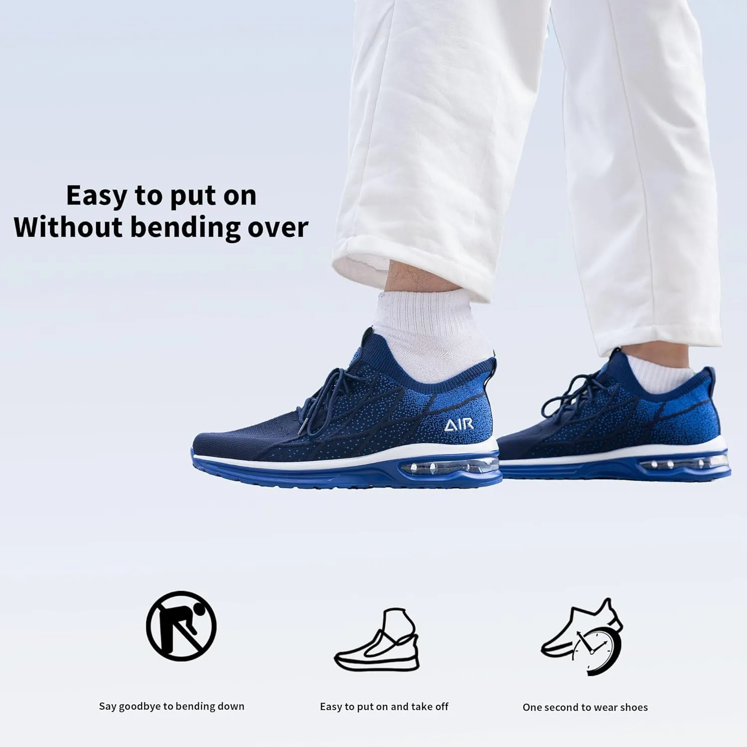 Autper Mens Tennis Shoes Slip On Running Shoes Air Sneakers for Men Gym Comfortable Breathable Non Slip Athletic Workout Cross Training Shoe US Size 7-13