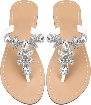 Available in 13 Colors,Rhinestone Sandals,Women's Flat Sandals,Flip Flop,Jeweled Sandals
