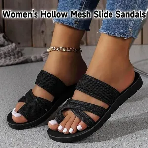 Avylays Orthopedic Sandals Women's Hollow Mesh Slide Sandals with Arch Support Comfortable Beach Sandals