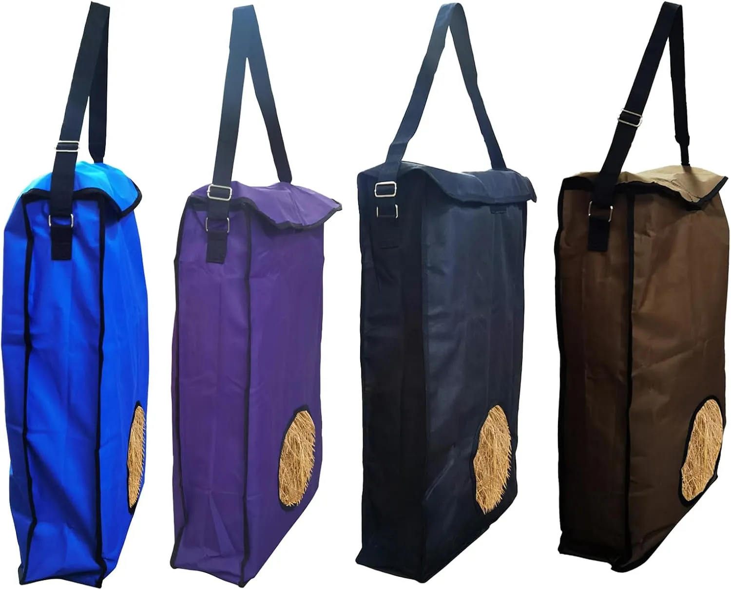 BARN & STABLE Oversized Hay Bags for Horses 29"*19.5" with Open Feed Hole Large Opening Horse Slow Feeder Hay Bag with Quick Grip Closure and Adjustable & Detachable