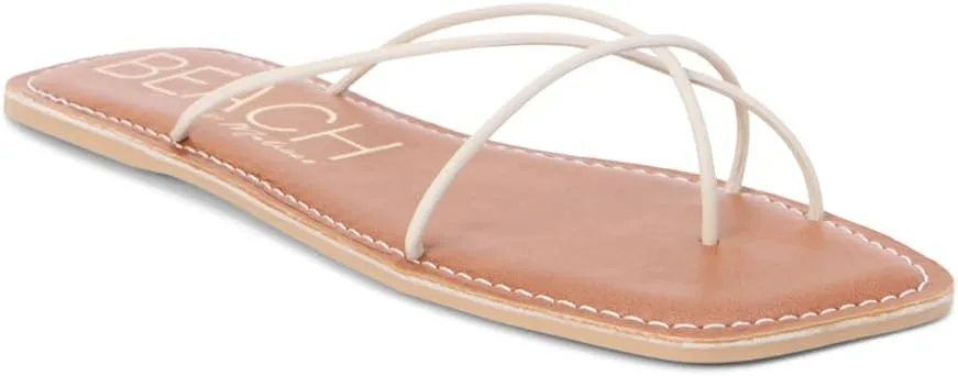 BEACH by Matisse Womens Coastline Strappy Flat Casual Sandals Casual - Off White
