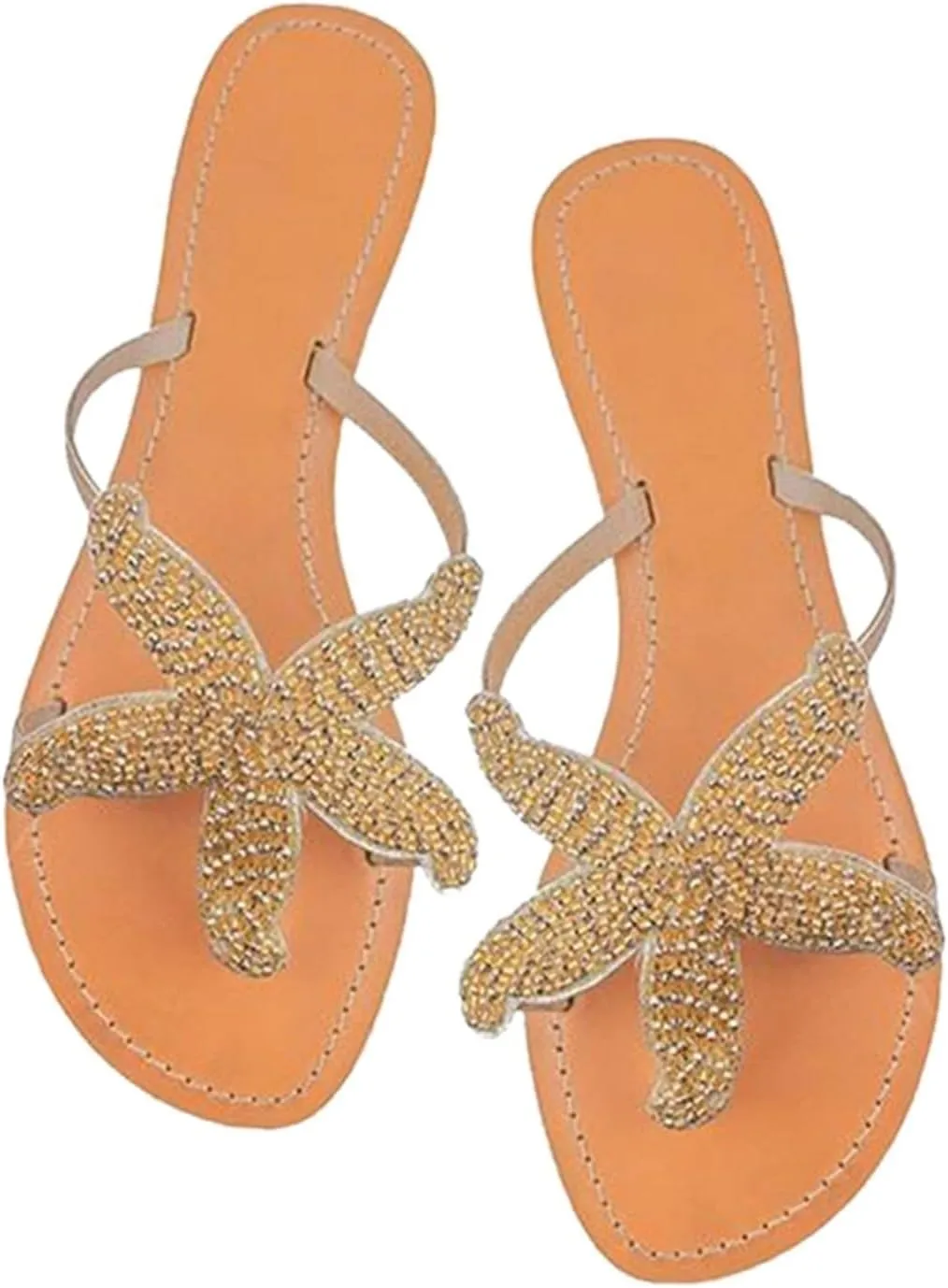 Beach Sandals for Women Wide Feet Womens Slip On Flat Sandals Soft Open Toe Slide for Summer Comfortable Bohemian Flats Thong Flip Flops Cute Dressy Fashion Flip Flops Going Out Walking Slippers