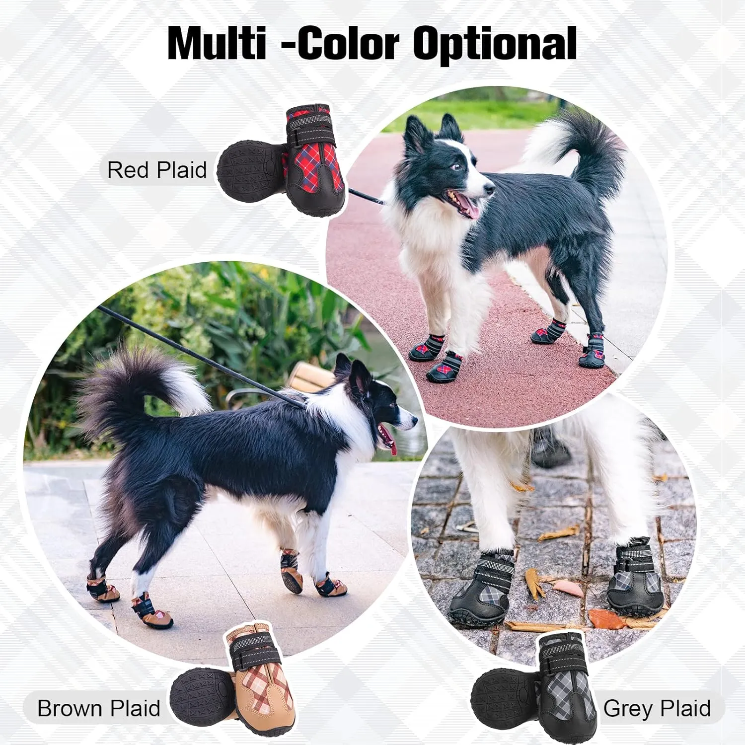 BEAUTYZOO Dog Boots Paw Protector for Medium Large Dogs, Breathable Mesh Dog Shoes for Hot Pavement, Dog Booties with Reflective Straps, Puppy Outdoor Rugged Anti-Slip Sole for Hiking Running 4PCS/Set