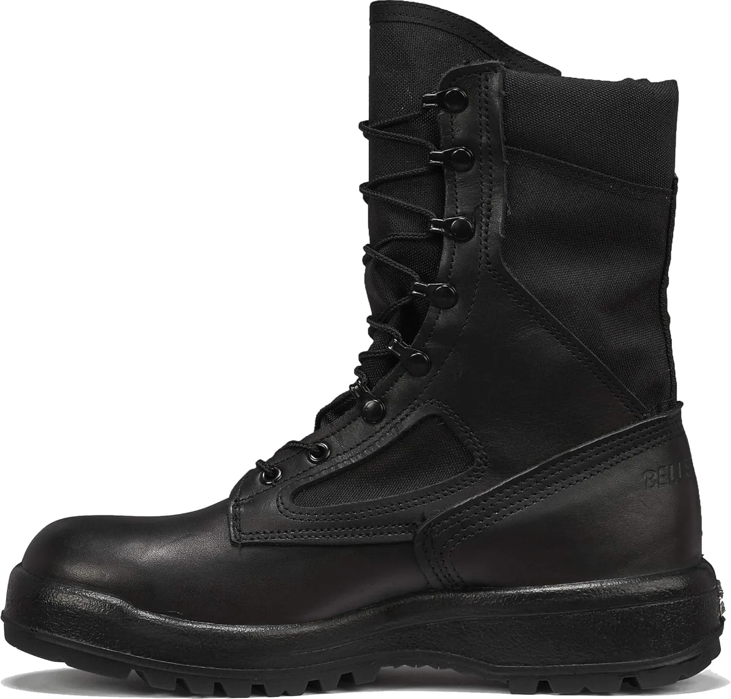 Belleville 390 TROP Inch Hot Weather Combat Boots for Men - Polishable Black Leather and Abrasion-Resistant Nylon with Vibram Sierra Traction Outsole; Berry Compliant