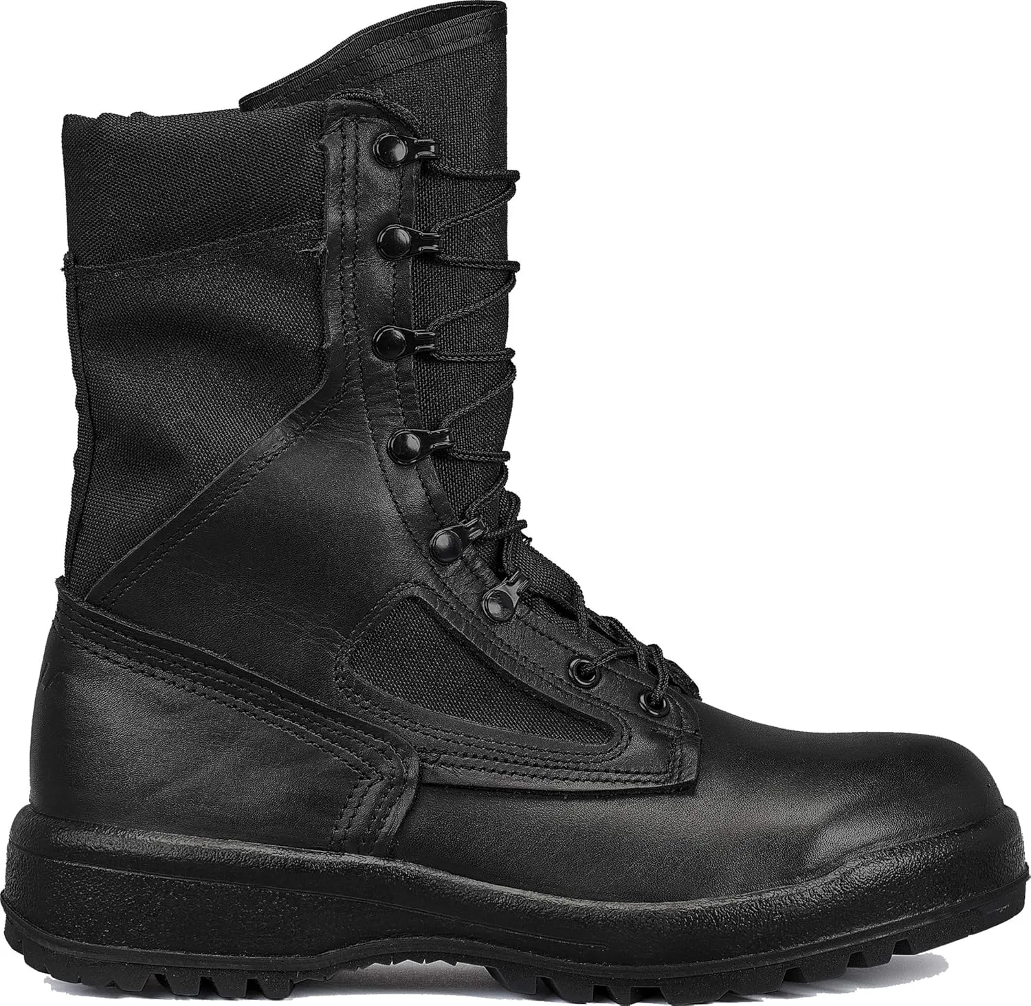 Belleville 390 TROP Inch Hot Weather Combat Boots for Men - Polishable Black Leather and Abrasion-Resistant Nylon with Vibram Sierra Traction Outsole; Berry Compliant