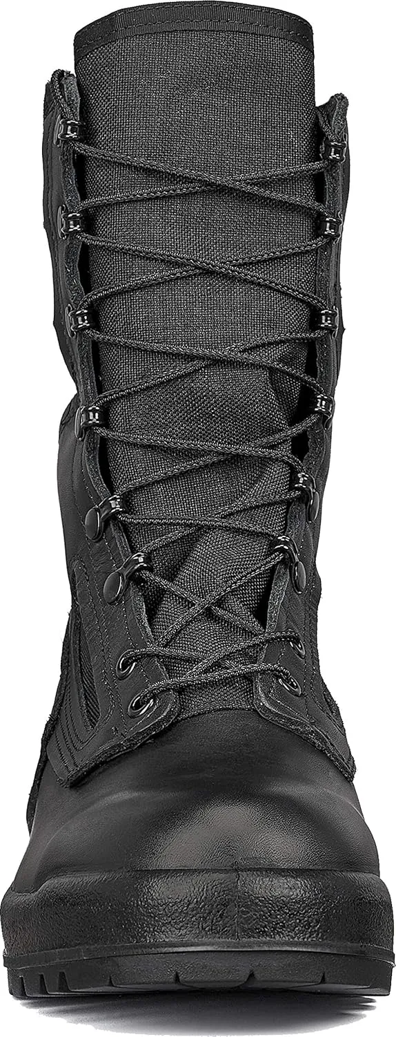 Belleville 390 TROP Inch Hot Weather Combat Boots for Men - Polishable Black Leather and Abrasion-Resistant Nylon with Vibram Sierra Traction Outsole; Berry Compliant
