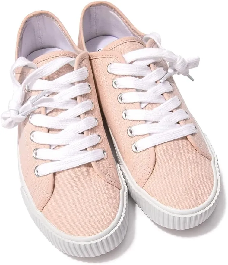BENEKER Women's Fashion Sneakers Low Top Lace Up Canvas Sneakers Comfort Tennis Shoes Casual Walking Shoes
