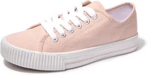 BENEKER Women's Fashion Sneakers Low Top Lace Up Canvas Sneakers Comfort Tennis Shoes Casual Walking Shoes