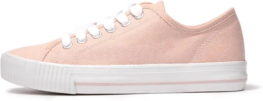 BENEKER Women's Fashion Sneakers Low Top Lace Up Canvas Sneakers Comfort Tennis Shoes Casual Walking Shoes