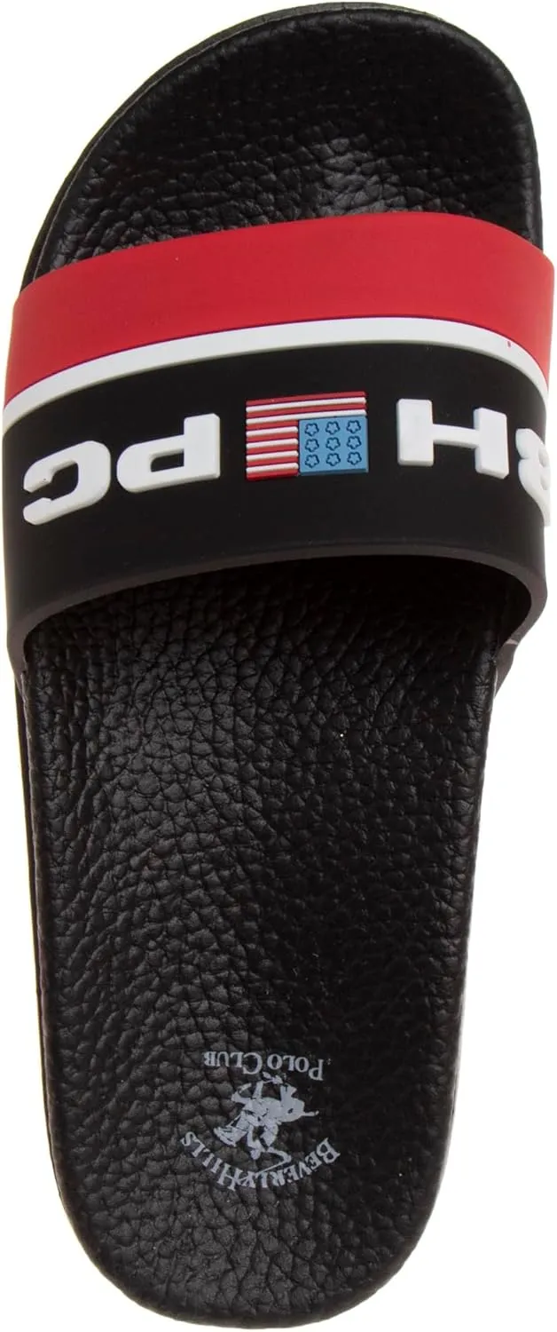 Beverly Hills Polo Club Boy's Slides Comfortable Non-Slip Sandals (Toddler-Big Kid)