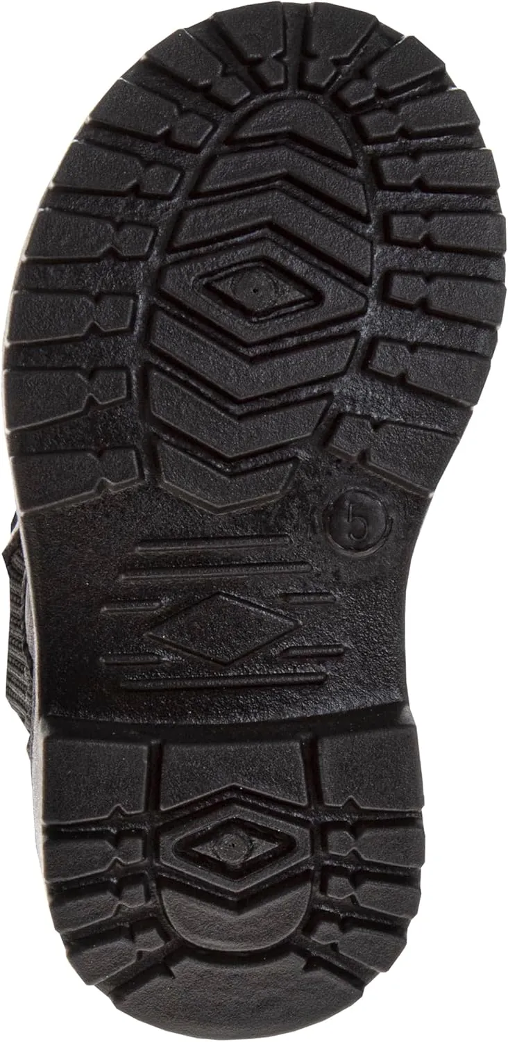 Beverly Hills Polo Club Girls Mid Top Boot - Comfort Construction LaceUp Boot - Black (5-10 Toddler)
