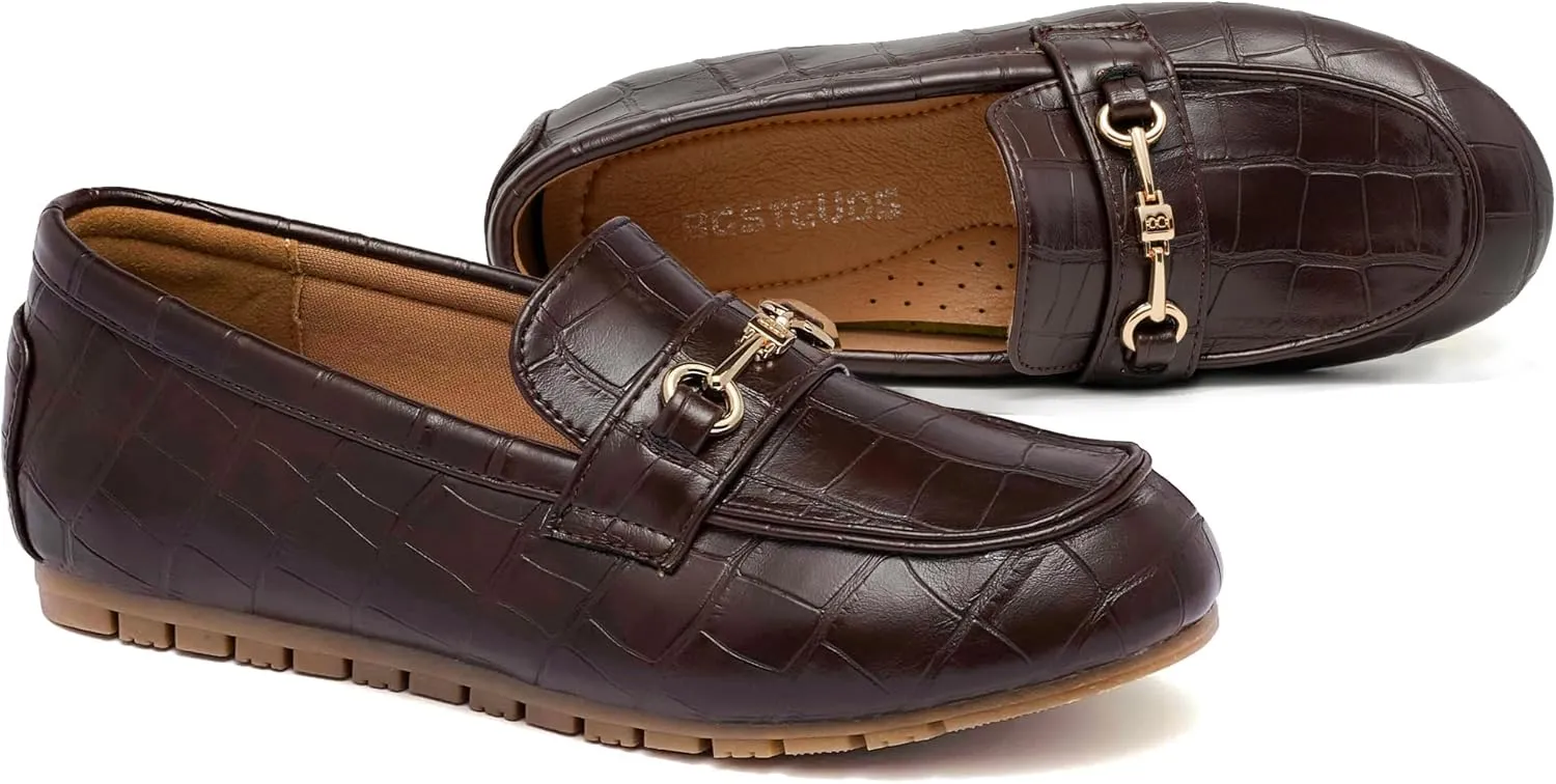 BGSTGUDS Women's Wide Loafers Shoes Cute Dressy Shoes Ladies Comfort Slip Ons Work Shoes