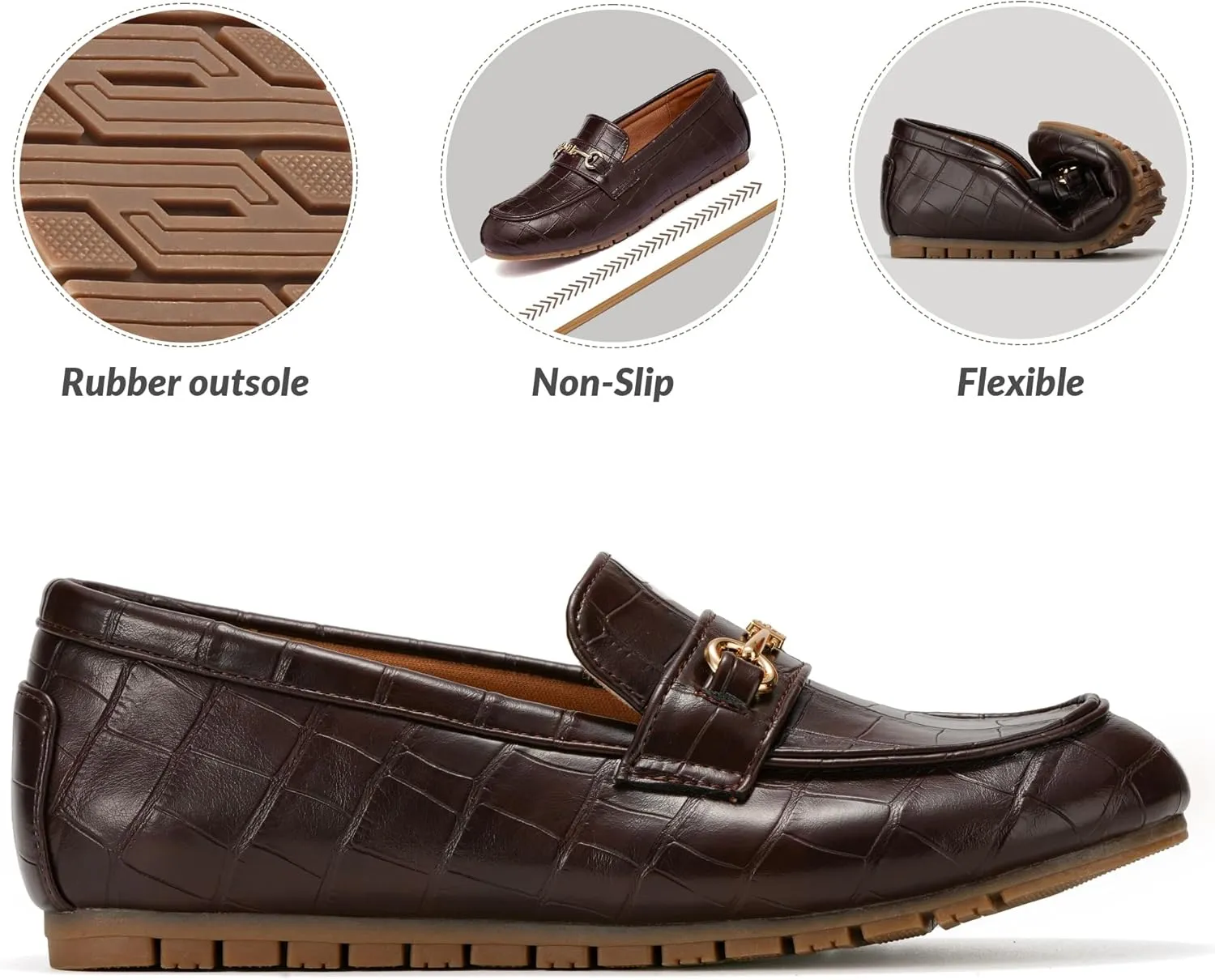 BGSTGUDS Women's Wide Loafers Shoes Cute Dressy Shoes Ladies Comfort Slip Ons Work Shoes