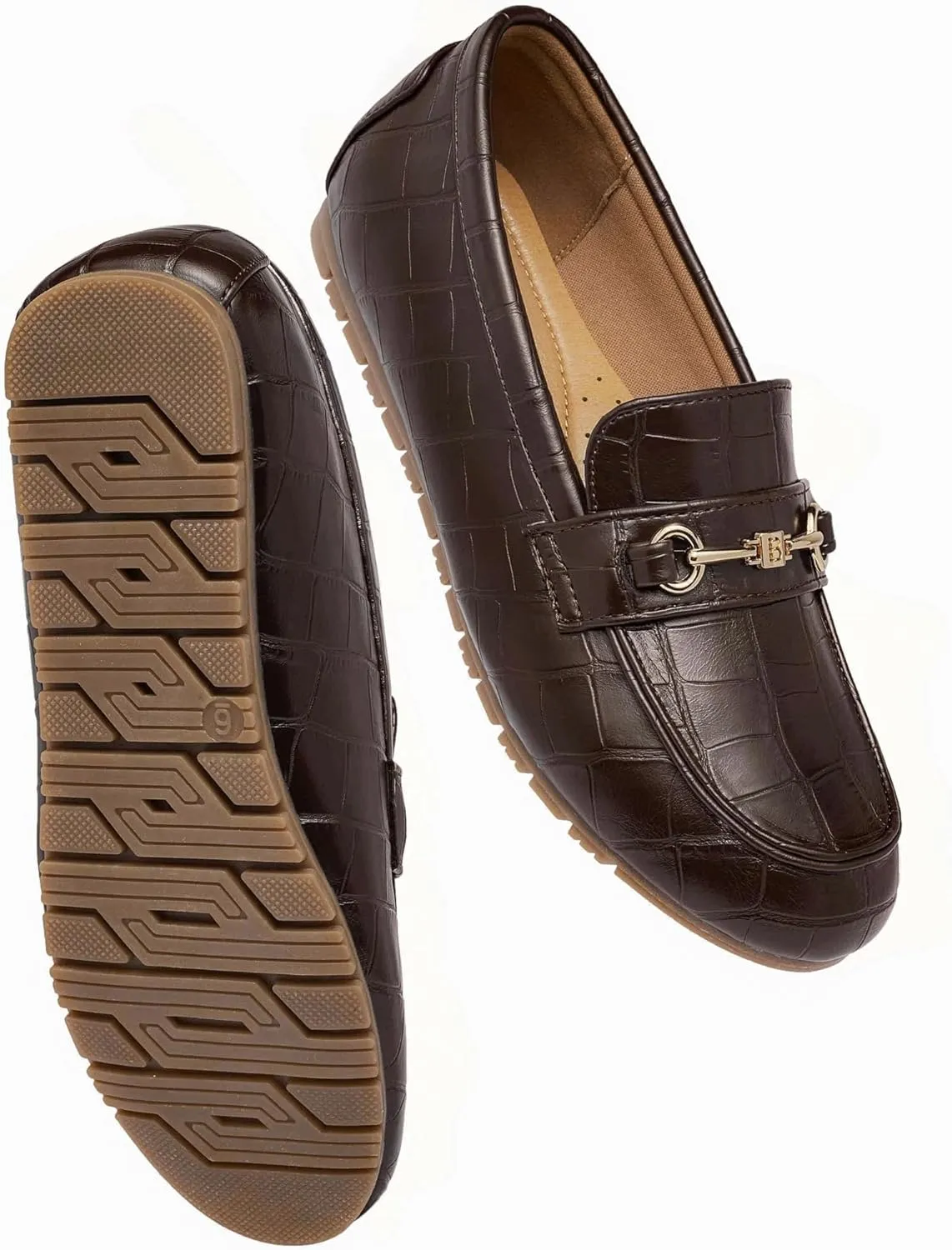BGSTGUDS Women's Wide Loafers Shoes Cute Dressy Shoes Ladies Comfort Slip Ons Work Shoes