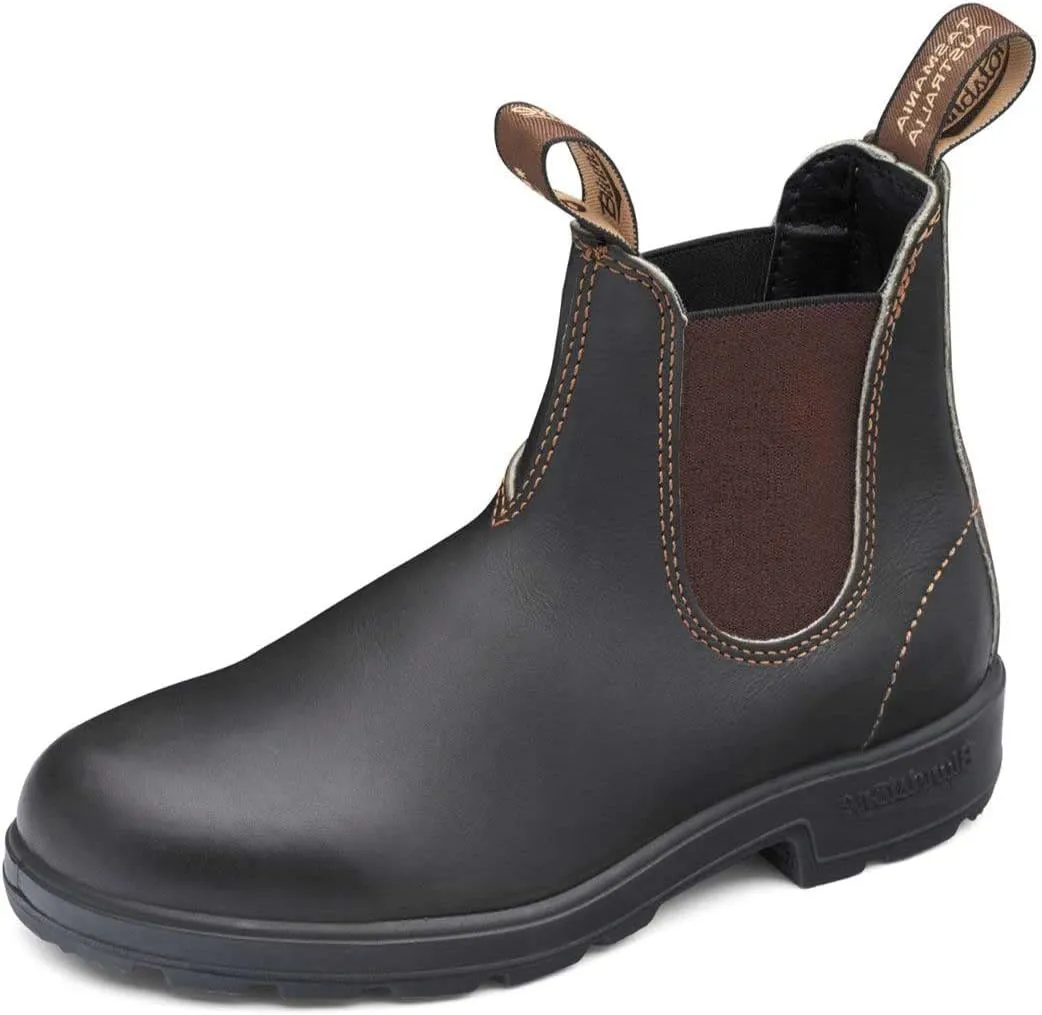Blundstone Original 500 Series Unisex Premium Water Resistant Leather Chelsea Boots for Men and Women with Shock Absorption and Cushioned Midsole, Stout Brown, 12 US Men / 14 US Women / 11 AU