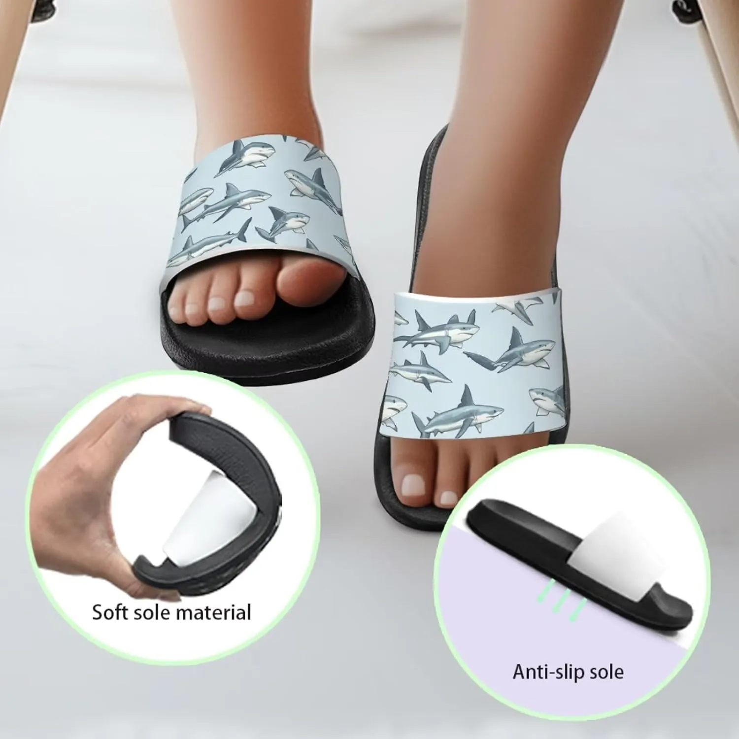 Boys Sandals with Non Slip Footbed Casual Slides Sandals Open Toes Flat