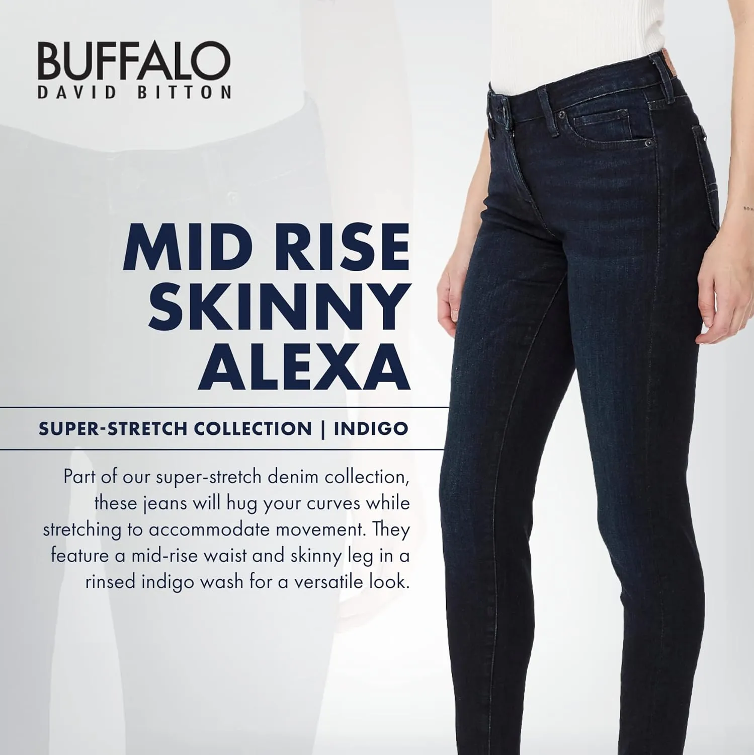 Buffalo David Bitton Women's Alexa Mid-Rise Skinny Jean