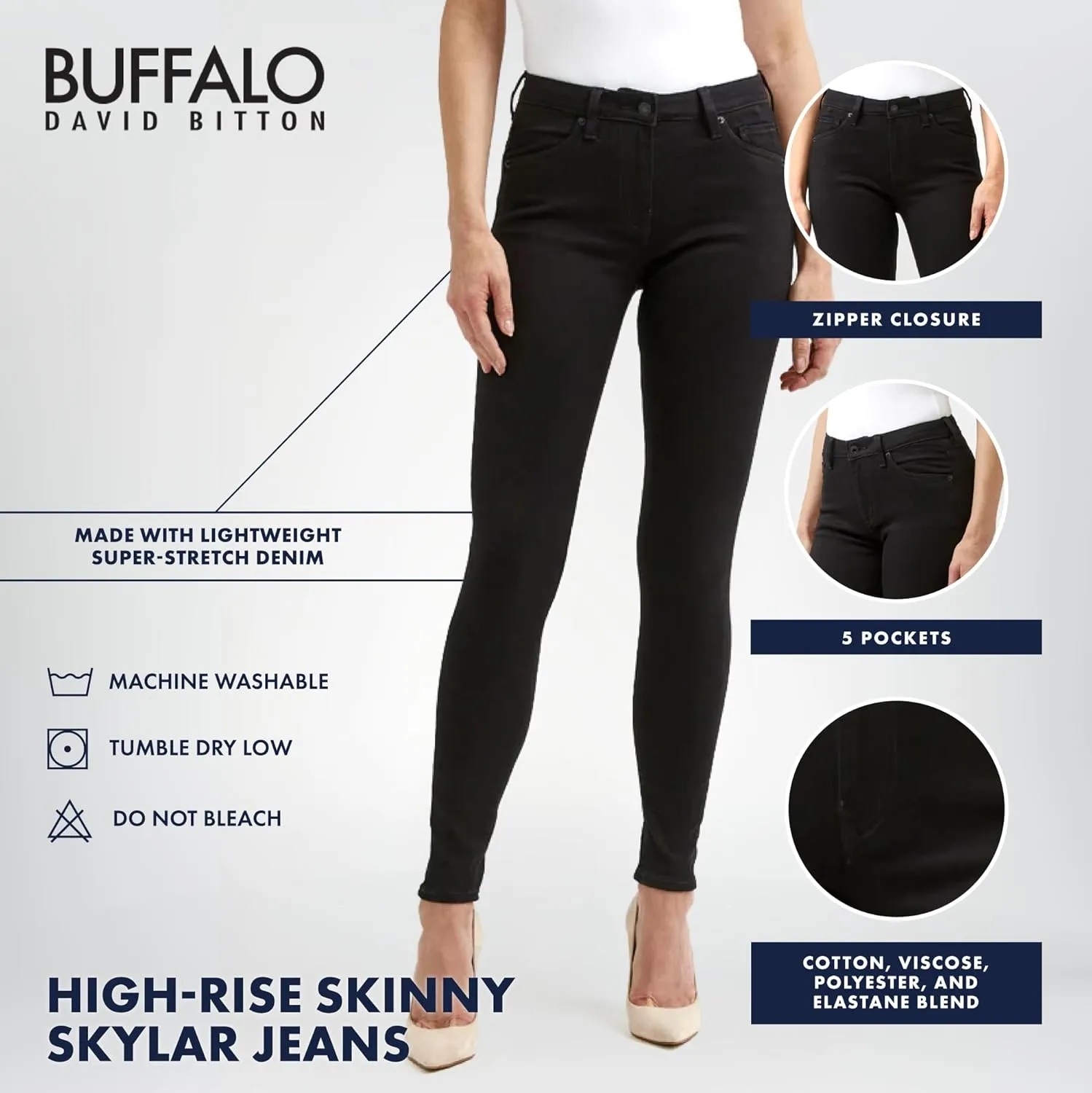 Buffalo David Bitton Women's Alexa Mid-Rise Skinny Jean