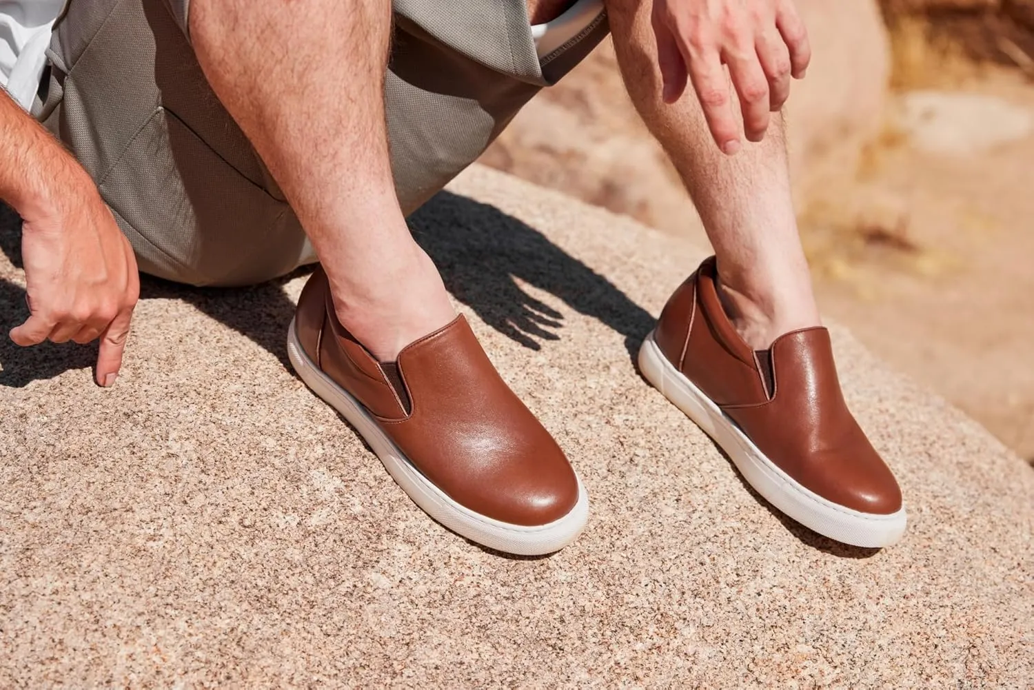 CALTO Men's Invisible Height Increasing Elevator Shoes - Coffee Brown Nappa Leather Slip-on Lightweight Casual Loafers - 2.6 Inches Taller - T1023- Size 7.5 D(M) US