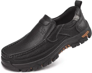 CAMEL CROWN Mens Slip-On Loafer Leather Casual Shoes Hands Free Walking Shoes Comfort