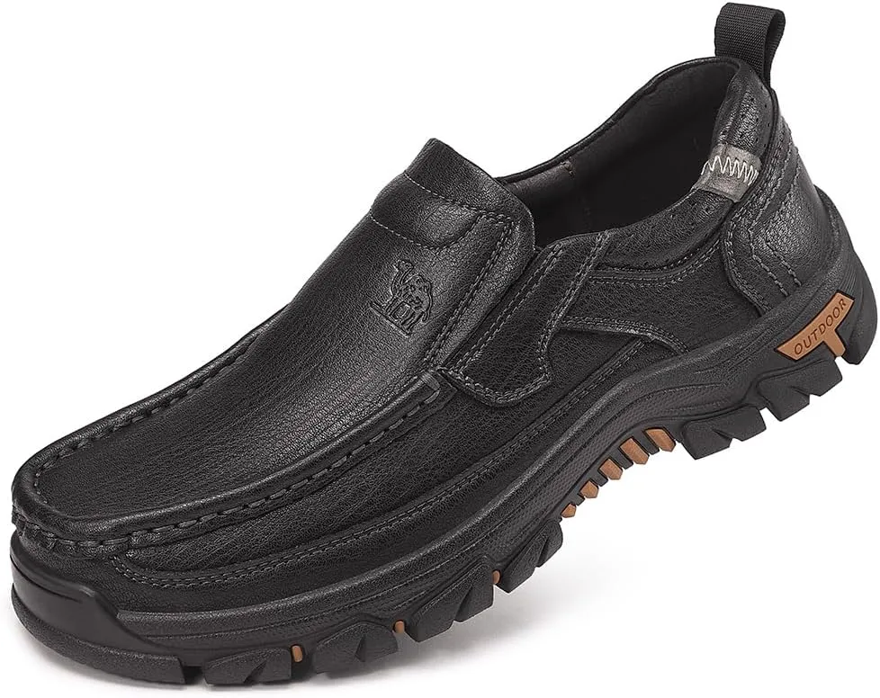 CAMEL CROWN Mens Slip-On Loafer Leather Casual Shoes Hands Free Walking Shoes Comfort