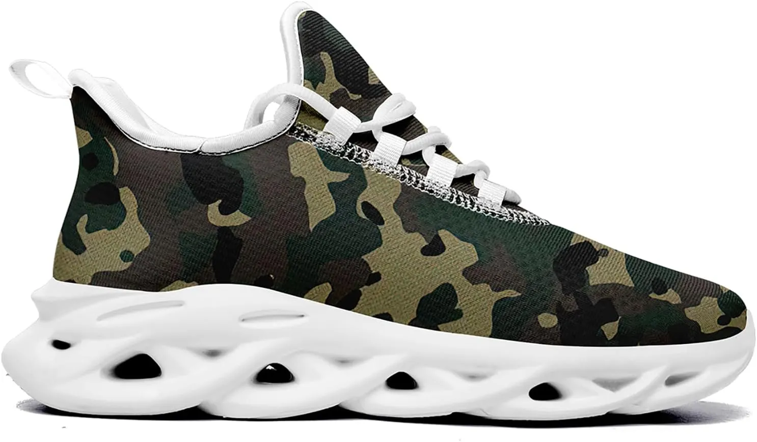 Camouflage Running Shoes for Men & Women Lightweight Breathable Sports Sneakers with Cushioned EVA Sole Trail, Jogging,Gym