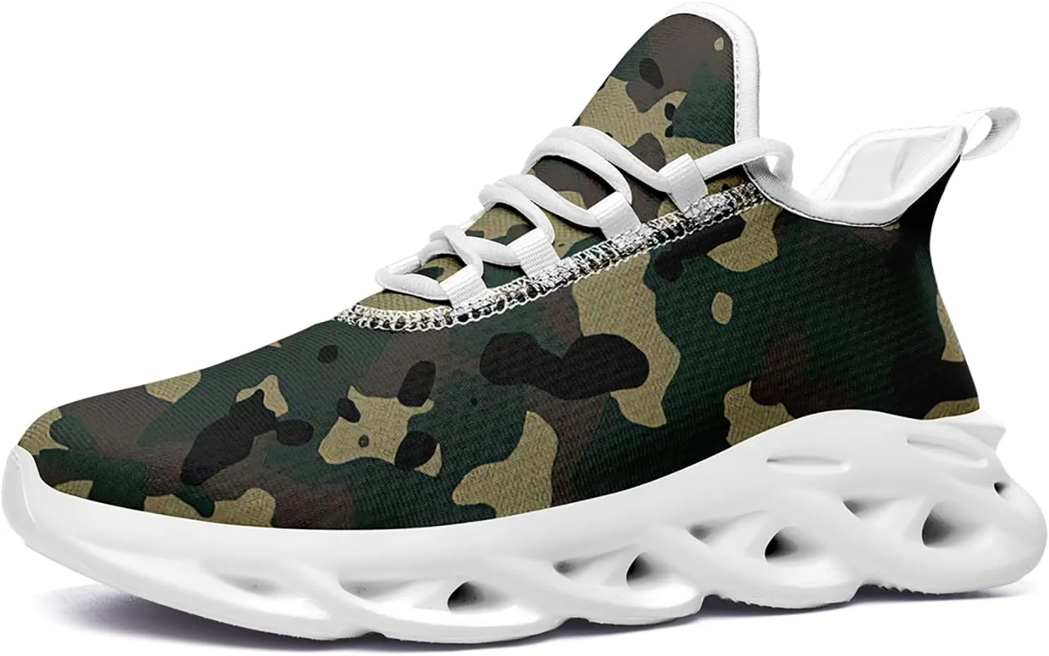 Camouflage Running Shoes for Men & Women Lightweight Breathable Sports Sneakers with Cushioned EVA Sole Trail, Jogging,Gym