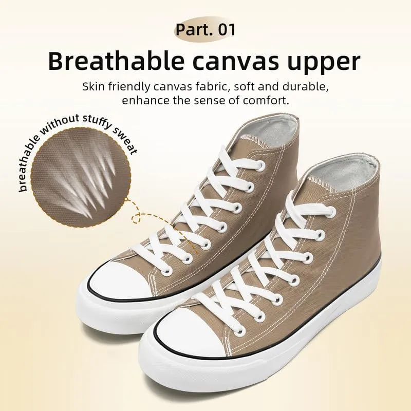 Canvas High Top Sneakers for Women Men Classic Lace Up Canvas Shoes Womens Mens Fashion High Top Sneakers Casual Tennis Walking Shoes