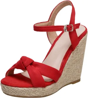 Caradise Womens Platform Espadrille Wedge Ankle Strap Sandals Bow Open Toe Pumps